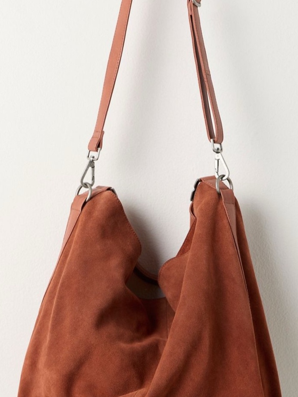 Free People Suede Hobo Shoulder Bag in Rust - Picture 2 of 3